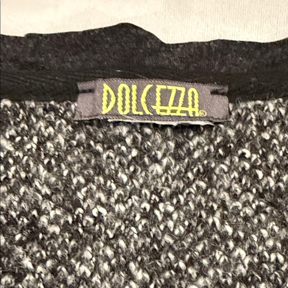 Dolcezza Sweater Black Burgundy Gray Patchwork with Zipper Embellishment Women - Picture 8 of 8